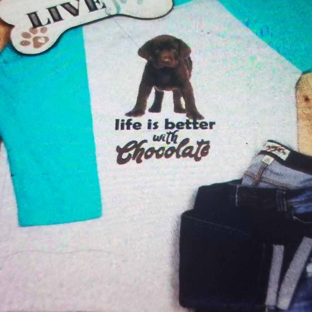 🐾 life is better with chocolate ladies shirt 🐾